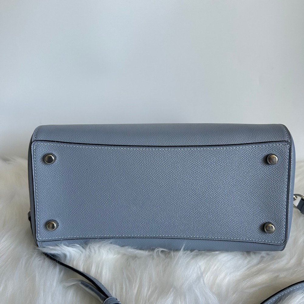 Coach Rowan Twilight Blue Crossgrain Leather Satchel New - Picture 4 of 9